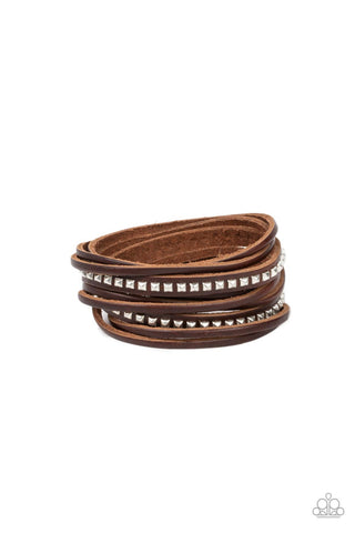 Studded Sensation - Brown - Paparazzi Accessories