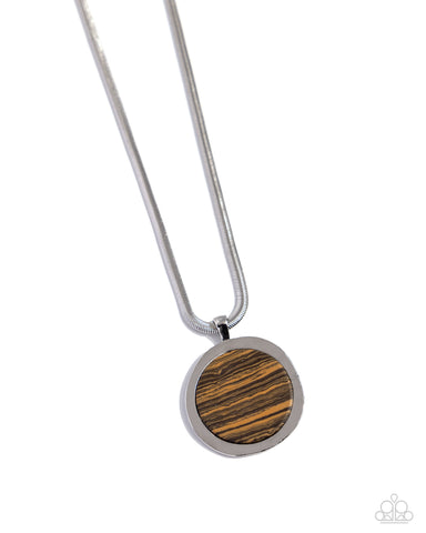Pendant Puzzle - Brown - Paparazzi Accessories