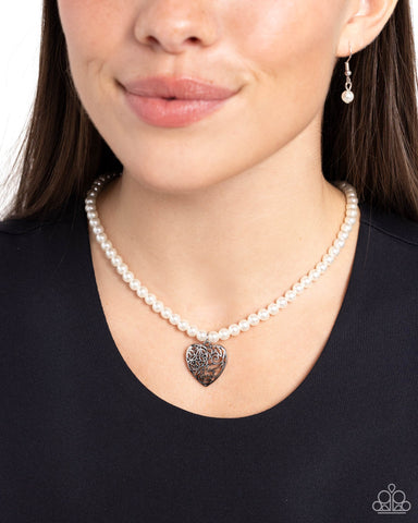 Filigree Infatuation - White - Paparazzi Accessories