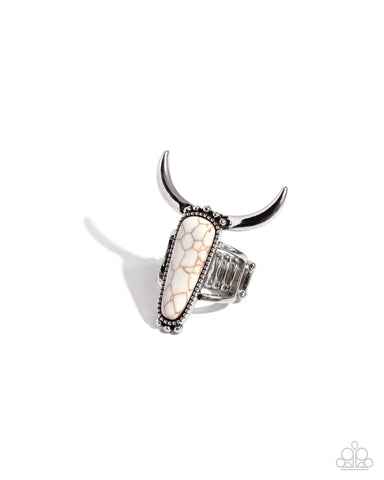 Longhorn Luxe - White - Paparazzi Accessories