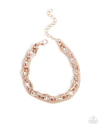 Chained Celebration - Rose Gold - Paparazzi Accessories