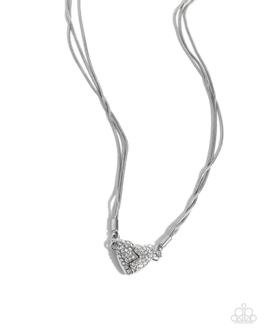 Heartbroken Bling - White - Paparazzi Accessories