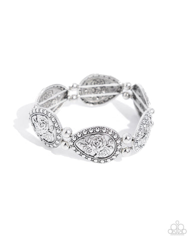Roaring Rose - Silver - Paparazzi Accessories