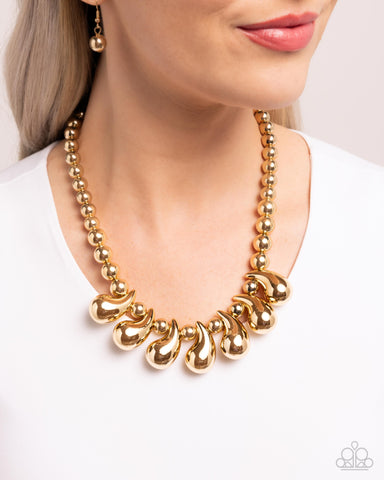 Raindrop Rebel - Gold - Paparazzi Accessories