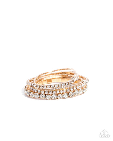 Persistent Pizzazz - Gold - Paparazzi Accessories