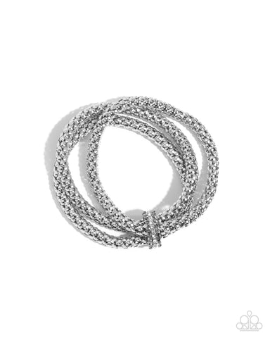 Faceted Facade - Silver - Paparazzi Accessories