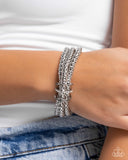 Faceted Facade - Silver - Paparazzi Accessories