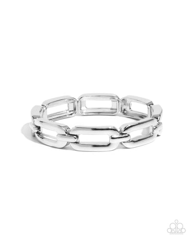 Symmetrical Sheen - Silver - Paparazzi Accessories