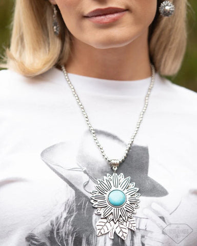 Sunflower Solstice - Blue - Paparazzi Accessories
