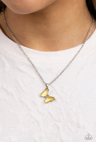 Butterfly Lullaby - Yellow - Paparazzi Accessories