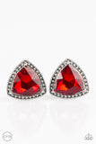 Daringly Duchess - Red Clip-On - Paparazzi Accessories
