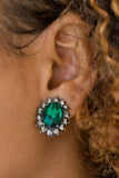 Gala Glamour - Green Clip-On - Paparazzi Accessories