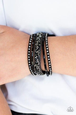 Rhinestone Rocker - Black - Paparazzi Accessories