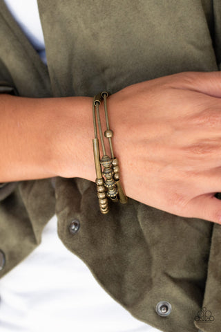 Industrial Instincts - Brass - Paparazzi Accessories