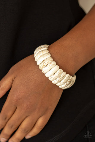 Peacefully Primal - White - Paparazzi Accessories