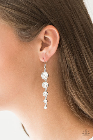 Raining Rhinestones - White - Paparazzi Accessories