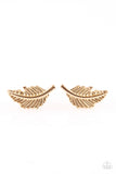 Flying Feathers - Gold Post - Paparazzi Accessories