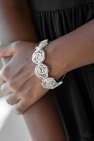 Beat Around The ROSEBUSH - Silver - Paparazzi Accessories