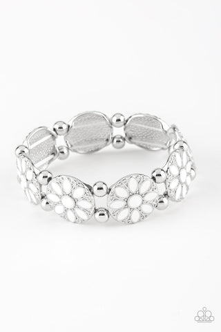 Dancing Dahlias - White - Paparazzi Accessories