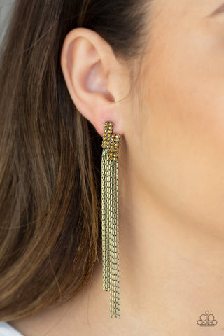 Radio Waves - Brass - Paparazzi Accessories