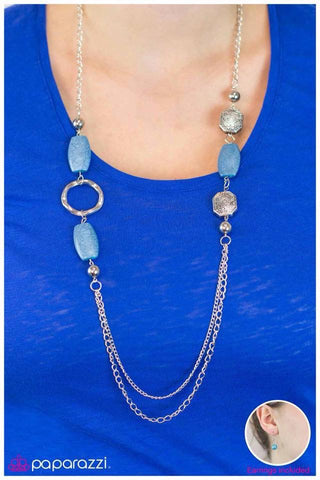 Blue Marble Necklace - Paparazzi Accessories
