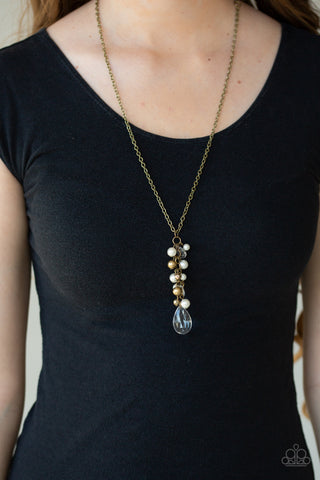 Teardrop Serenity - Brass - Paparazzi Accessories
