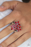 Gardenia Grandeur - Red - Paparazzi Accessories