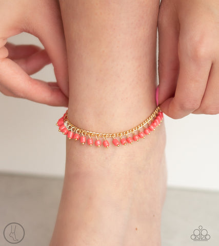 Mermaid Mix - Orange Anklet - Paparazzi Accessories