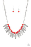 Desert Plumes - Red - Paparazzi Accessories