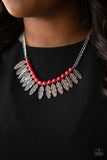 Desert Plumes - Red - Paparazzi Accessories