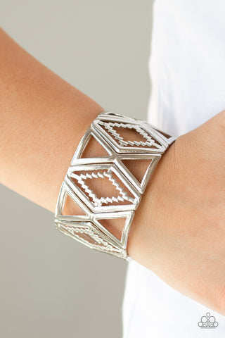 Textile Tango - Silver - Paparazzi Accessories