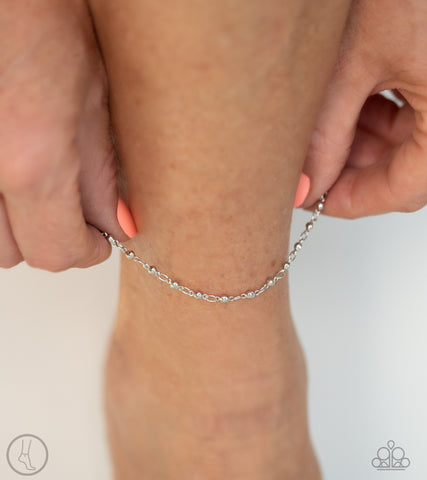Shore Shimmer - Silver Anklet - Paparazzi Accessories