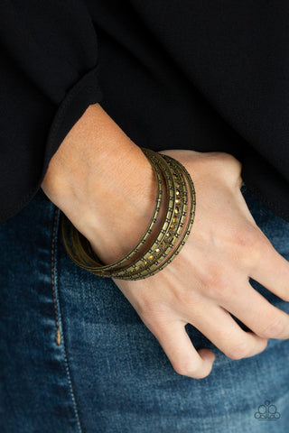 Glitzy Grunge - Brass - Paparazzi Accessories