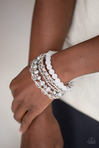 Crystal Collage - White - Paparazzi Accessories