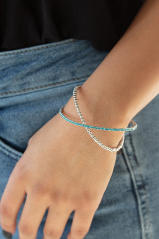 Chicly Crisscrossed - Blue - Paparazzi Accessories