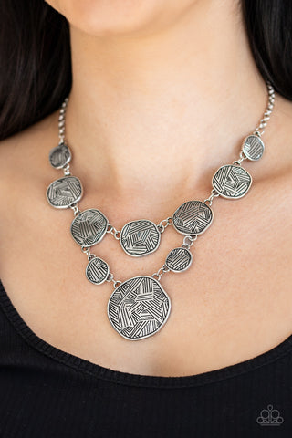 Metallic Patchwork - Silver - Paparazzi Accessories