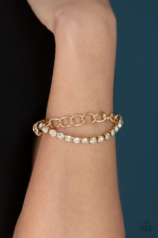 Glamour Grid - Gold - Paparazzi Accessories