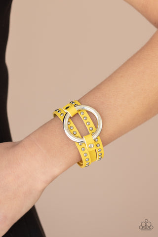 Studded Statement-Maker - Yellow - Paparazzi Accessories