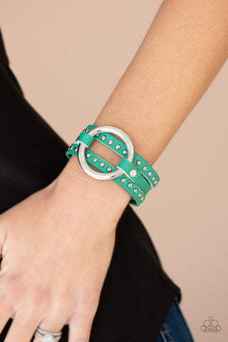 Studded Statement-Maker - Green - Paparazzi Accessories