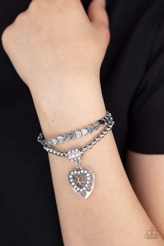 Think With Your Heart - White - Paparazzi Accessories