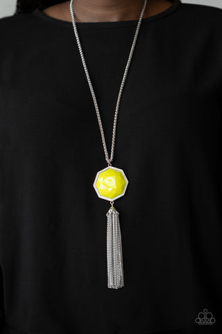 Prismatically Polygon - Yellow - Paparazzi Accessories