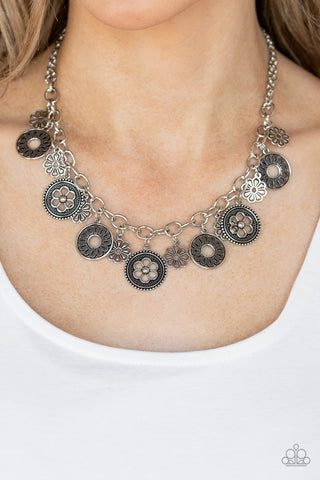 Meadow Masquerade - Silver - Paparazzi Accessories