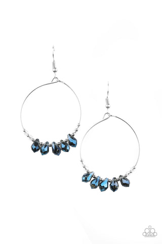 Holographic Hoops - Blue - Paparazzi Accessories