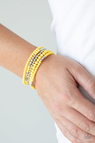 Stacked Showcase - Yellow - Paparazzi Accessories