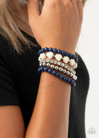 Rose Garden Grandeur - Blue - Paparazzi Accessories