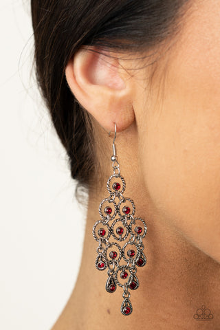 Chandelier Cameo - Red - Paparazzi Accessories