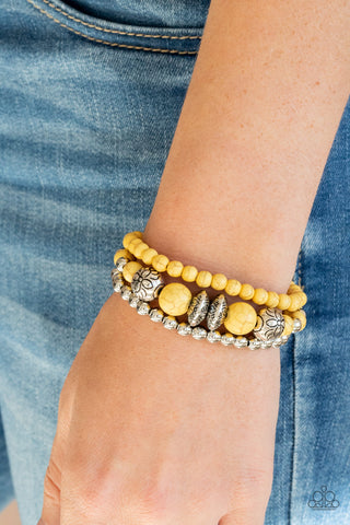 Desert Blossom - Yellow - Paparazzi Accessories