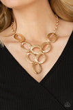 OVAL The Limit - Gold - Paparazzi Accessories