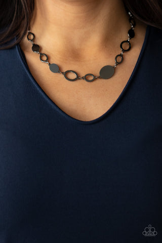 Working OVAL-time - Black - Paparazzi Accessories