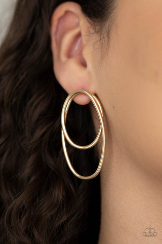 So OVAL-Dramatic - Gold - Paparazzi Accessories